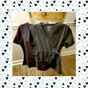 S + XS Gray Cherokee Scrub Tops